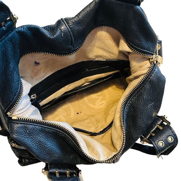 Michael Kors Black Soft Black Leather & Gold Hardware Satchel - Picture 8 of 13